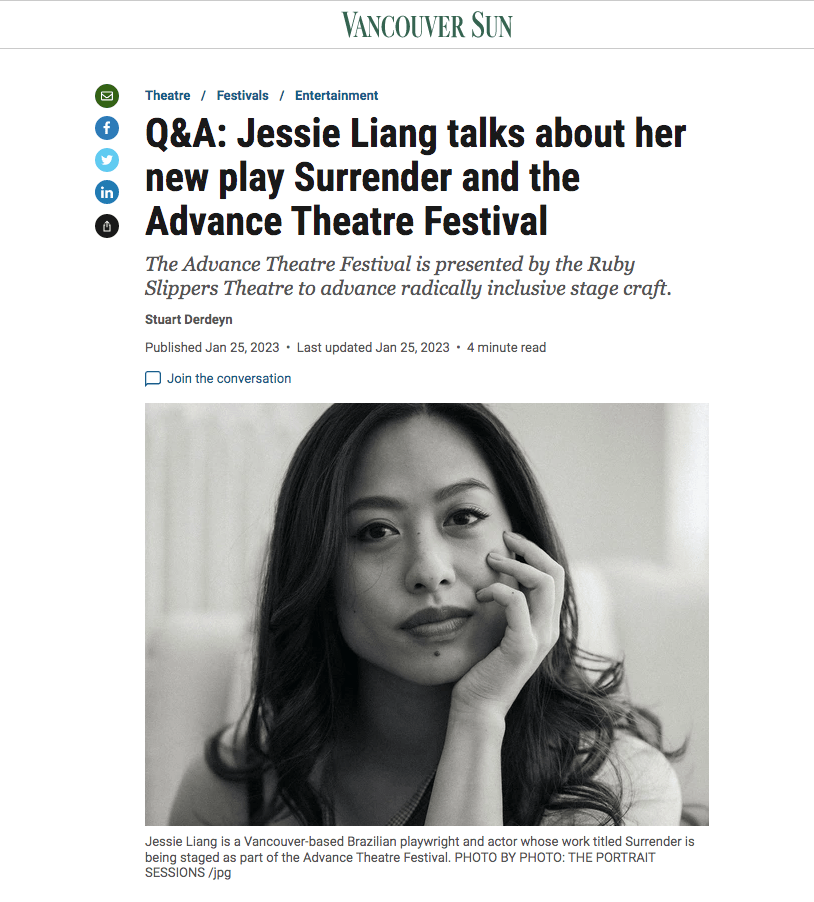 Vancouver Sun Article interviewing Jessie Liang.